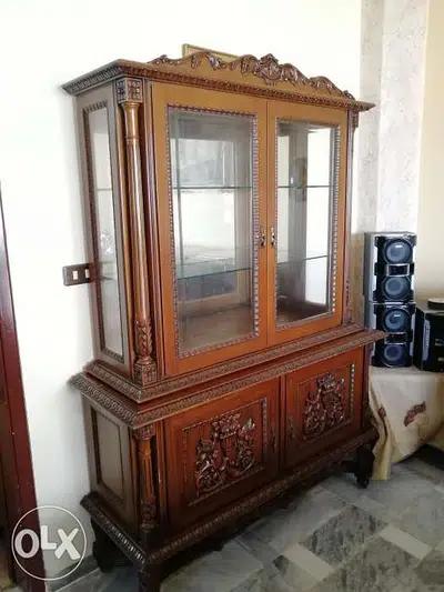 فيترين خشب زين حفر مميز للغاية انتيك الاصلي القديم بسعر لقطة vitrine