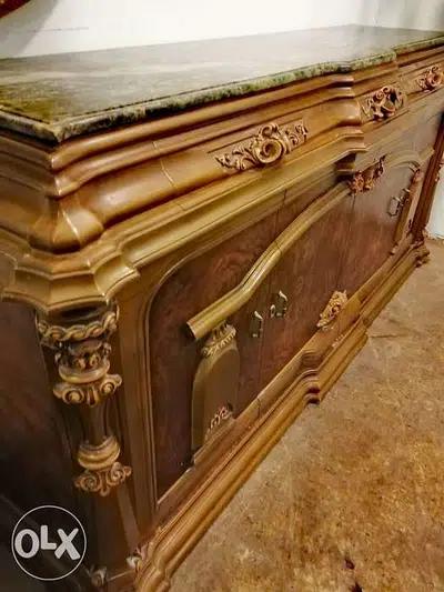 غرفة سفرة ملوكية حفر بالخشب الزين الصلب مسيف صافي مميزة جدا كاملة