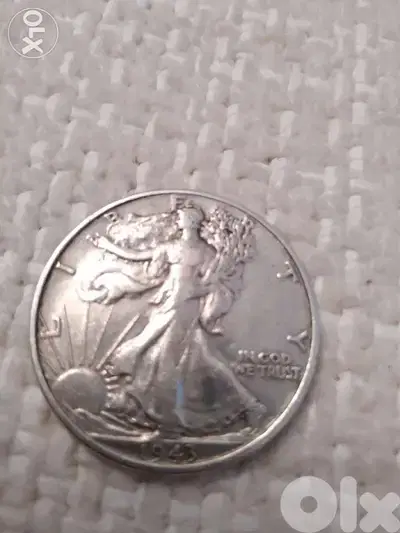 USA Dancint Liberty Half Dollar Silver year 1943 weight 12.5 grs