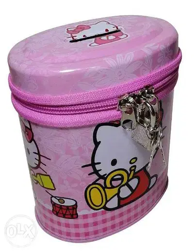 Brand New Cylindrical Money Box - Hello Kitty