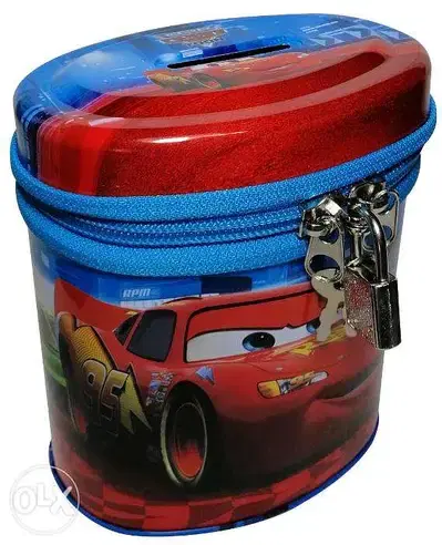 Brand New Cylindrical Money Box - Cars