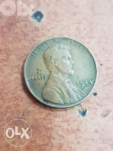 One Cent Coin USA Bronze War Time Lincoln wheat Cent year 1944