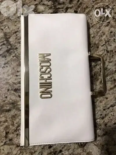copy A moschino bag off white and gold
