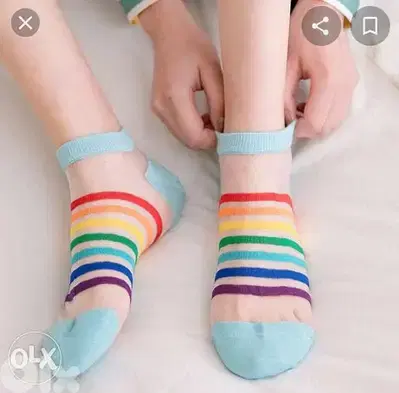 rainbow transparent  socks