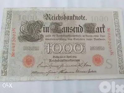 German Reich Large Banknote year 1910