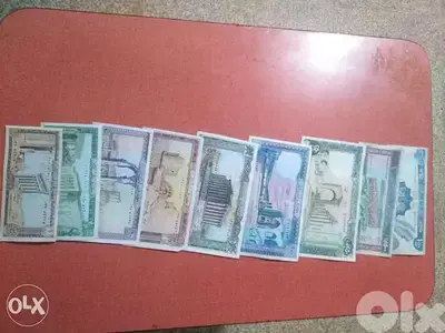 عملات لبنانية قديمة طقم 9 اوراق