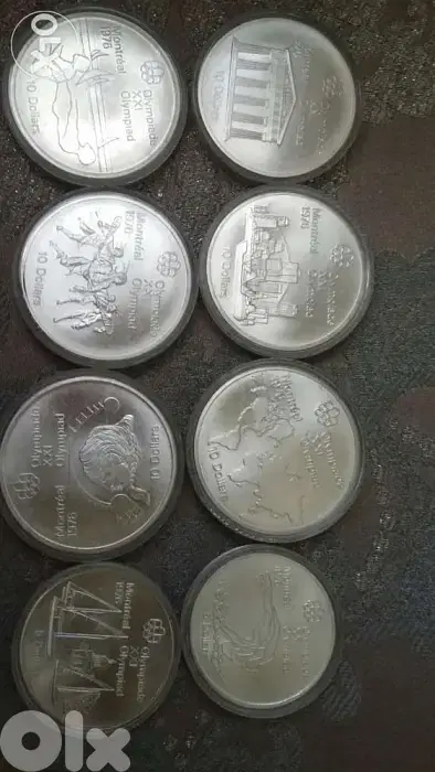 Set of Silver Eight Montreal Olympics games in Canada 1976