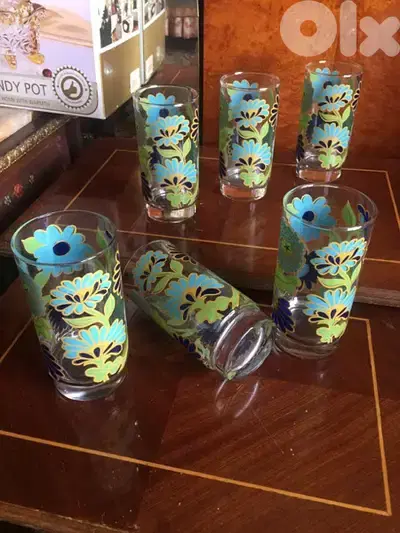 Glass Serving Cups - 4 -  أكواب زجاج للضيافة
