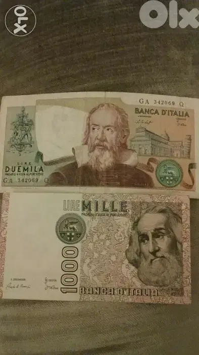 Set of Two Italin Lire in the 80's