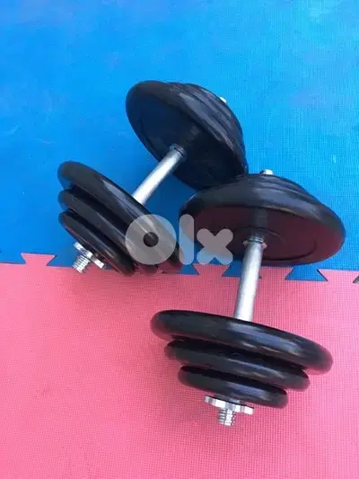 rubber dumbells 40 kilo like new we have also all sports equipment