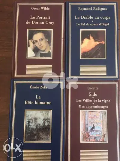 4 Livres Classiques reliure Cuir