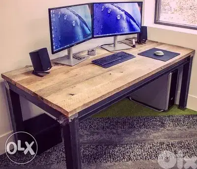 [ Contemporary desk - A Very heavy industrial steel desk ]