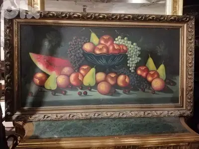 لوحة تابلو رسم زيتي انتيك من الروائع شغل فني جميل جدا سعر لقطة