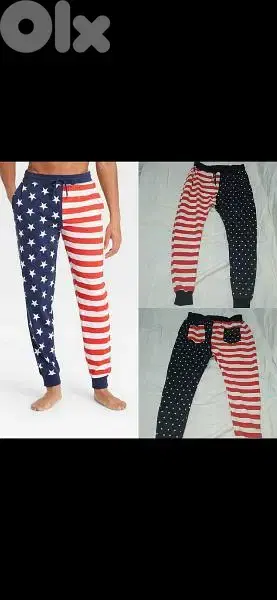 men sweat pants flag m to xxL