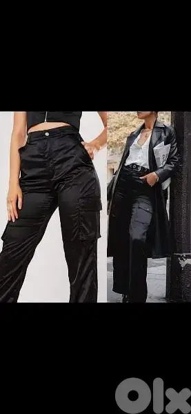 pants satin with side pockets lycra s to xxL