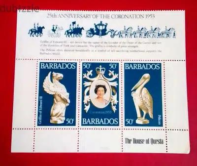 England Q. Elizabeth II stamps block GB-18 25th Anniversary