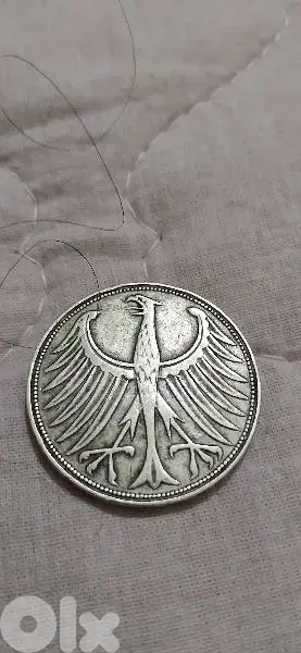 German  Silver Coin Five Marks  Memorail year 1957