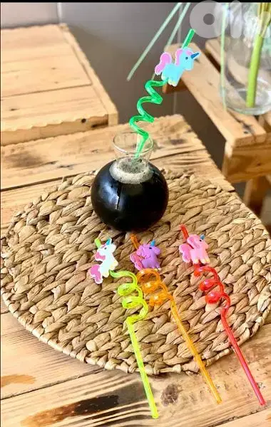 stunning kids colorful straws with 3D design