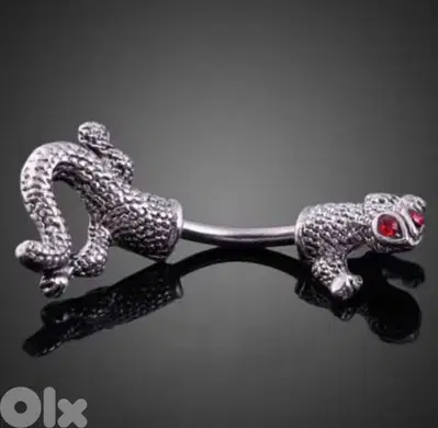 unique lizard shape piercing ring