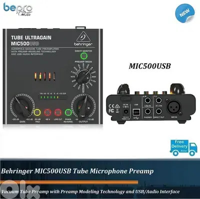 Behringer MIC500USB Tube Microphone Preamp Vacuum Tube Preamp