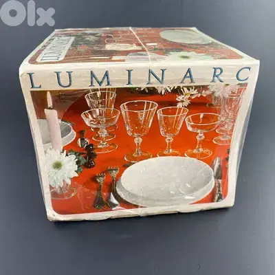 Set of 4 Luminarc Rivoli J G Durand France White Etched