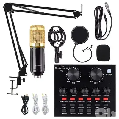 live sound card v8 with condenser mic for live record