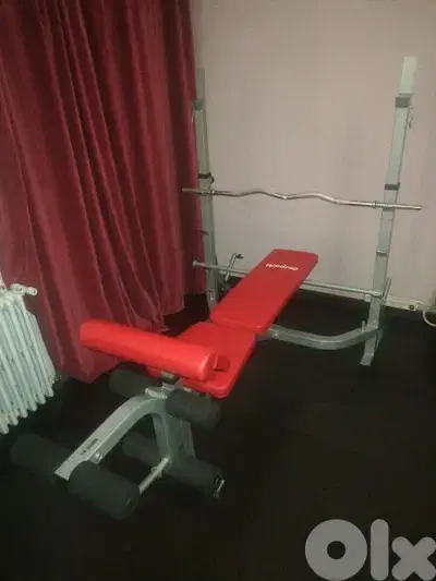 bench for body sport. plus weight bar as in the pict