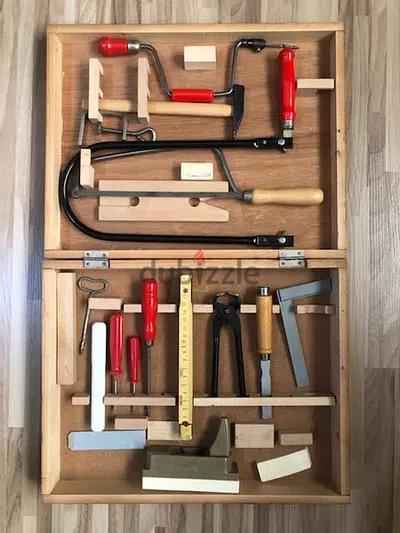 Vintage Tool Box Kids Children/Adult Carpenter Set Natural Wood Box