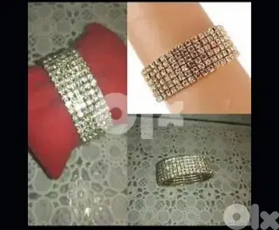 اسوارة عريضة ستراس لون ذهبي
