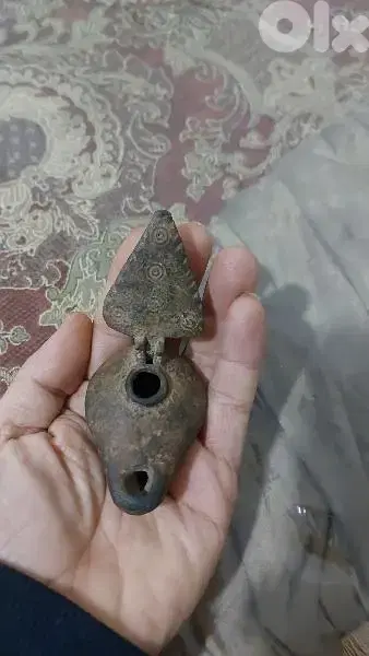 Ancient Byzantine Bronze Oil lamp year around 550 AD  Justinian era