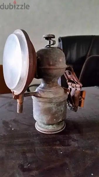antique collectable carbit lamp war world 2