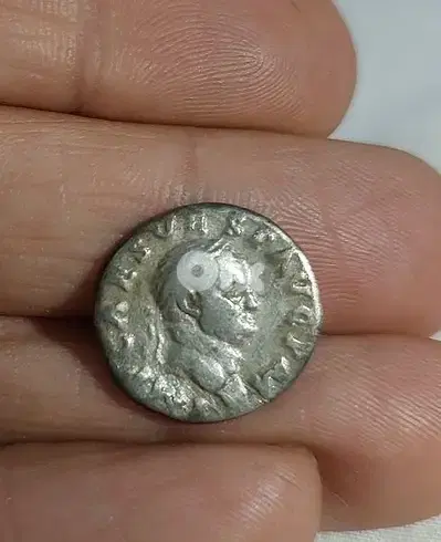 Ancient Vespesian Roman Emperor Silver Coin Denarius