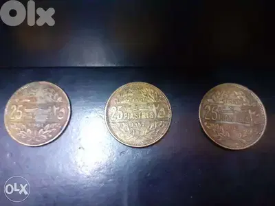 3 x 25 lebanese piasters