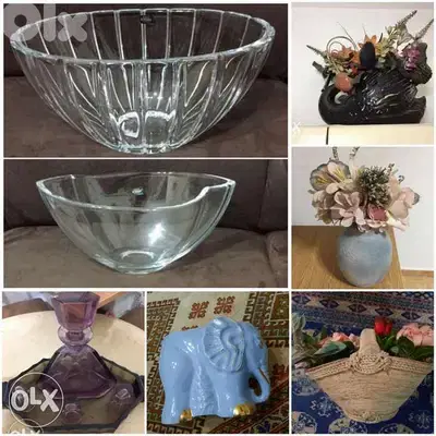 CrystalVase. Bottle. BlueVase. Duck. Elephant. Pottery