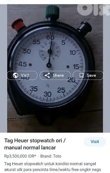 Heuer super sport 1/5 stopwatch pocket watch swiss made 1970S