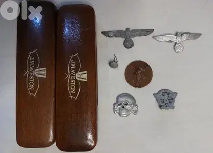 Set of seven German Nazi items related to World War II 1939 to 1945