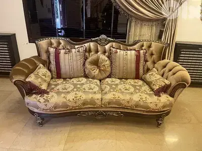 أوضة سفرة خشب زان مع طقم كنبايات خشب زان