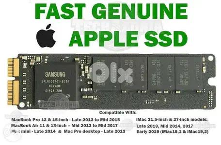 Genuine Apple capacity NVME SSD Flash Storage 128, 256, 512, 1024GB