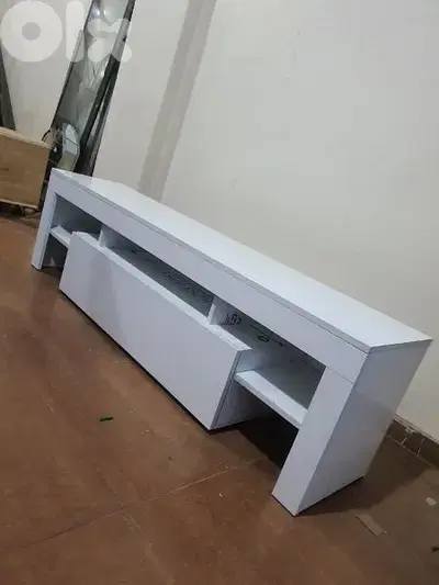 New TV Unit white glossy , high quality (24)