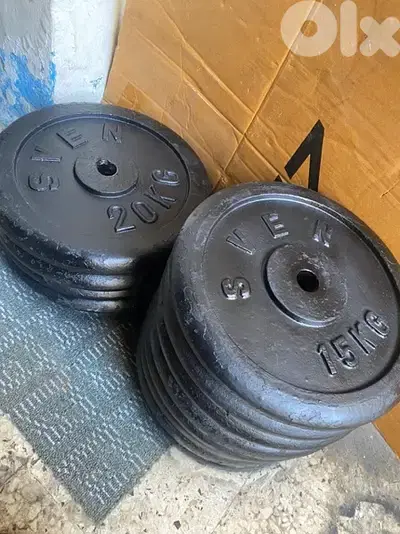 plates 15kg w 20kg in good price we have also all sports equipment