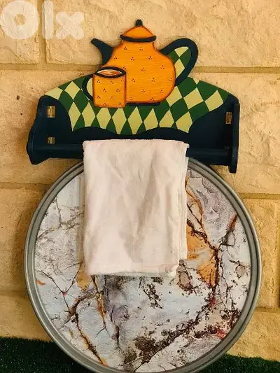 cute wood kitchen towel hanger