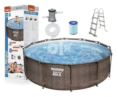 3.66 x 1 m pool bestway with filter pump and ladder intex مسبح بركة