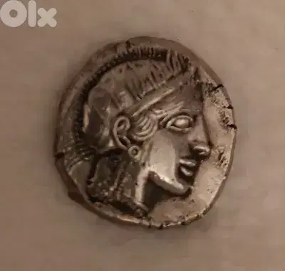 Ancient Greek Attica Athena Silver Tetradracham Coin year 454_404 BC