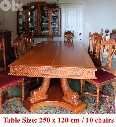 Vintage Luxury Dining Room - Oak Solid Wood – Hand Made @ 5000$