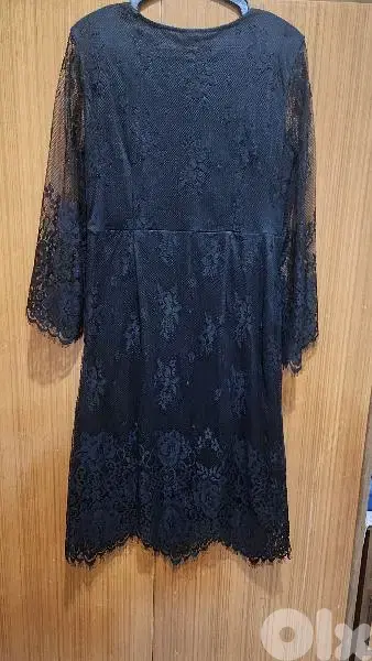 Ichi London lace black dress medium 40 فستان دانتيل
