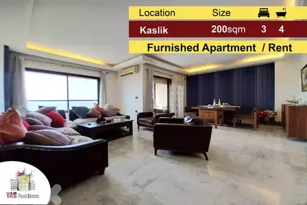 Kaslik 200m2 | Luxury | Furnished | Rent | Open View | YV/EH |