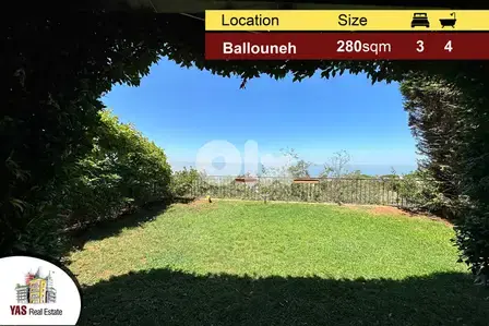 Ballouneh 280m2 | 250M2 Gardens | Full sea view | Signature | Unique |