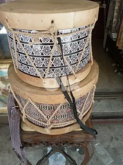 طبل مطعم موزييك جلد اصلي جوز