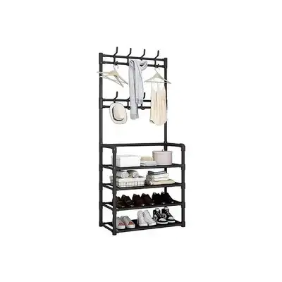 Shoe Rack Organizer, 4 Tiers, Black