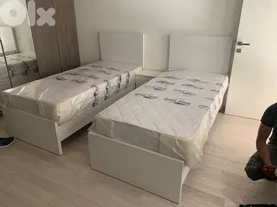 تختين مفرد مع فرشات طبية sleep soft جديد من المعمل